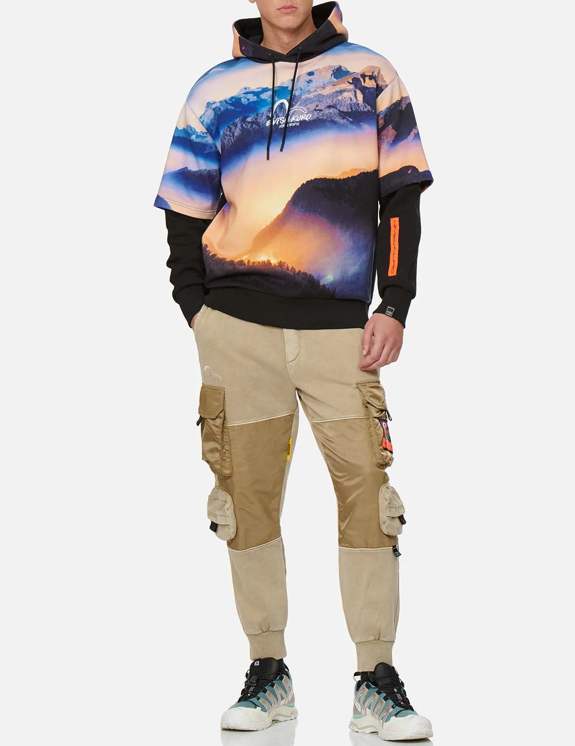 Digital Print Mock 2-in-1 Hoodie sold by Evisu product image thumbnail 2