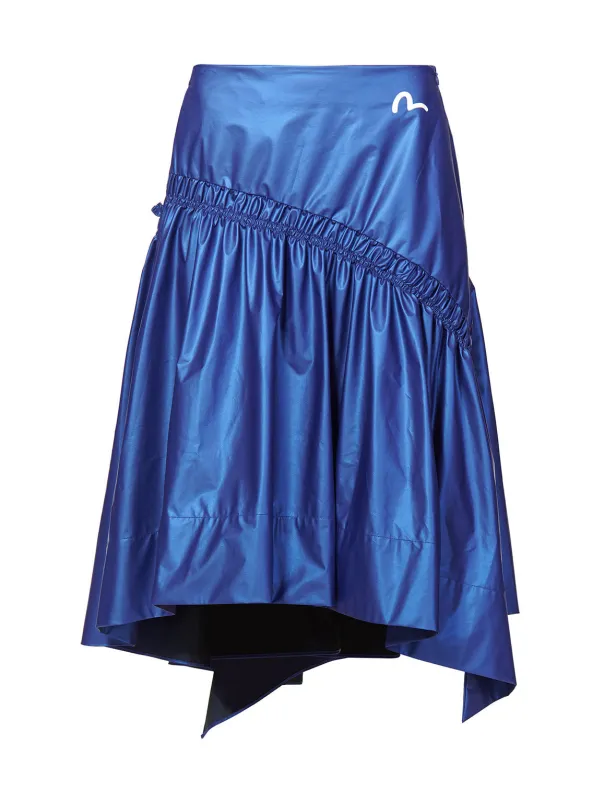 Layered Skirt with Logo and Seagull Print sold by Evisu