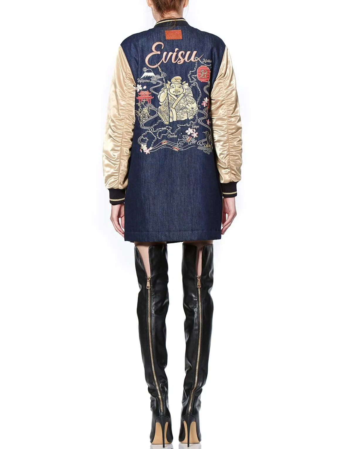 Denim Blocking Souvenir Long Coat sold by Evisu product image thumbnail 5