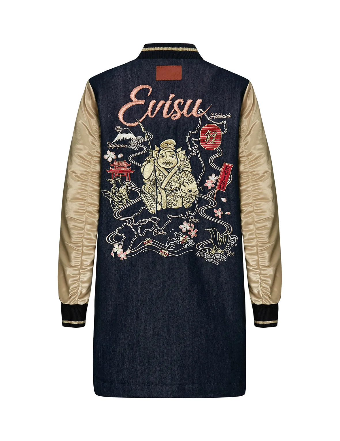 Denim Blocking Souvenir Long Coat sold by Evisu