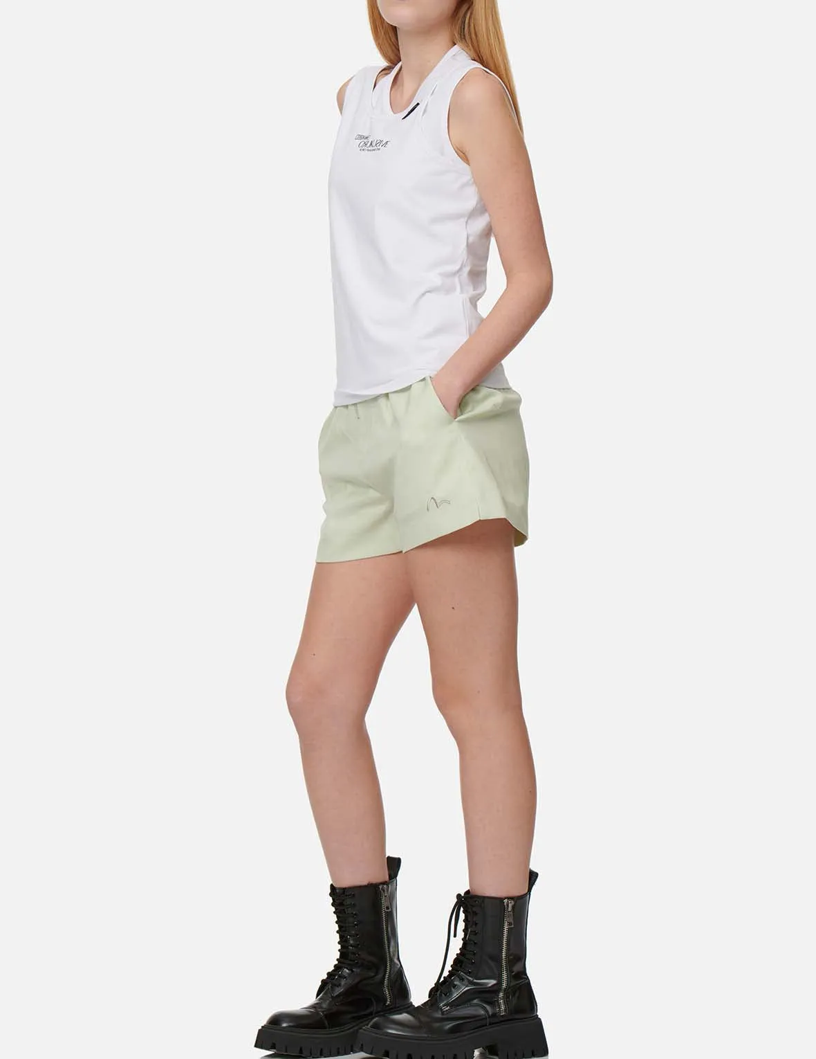 Slogan Embroidery Wool-blend Shorts sold by Evisu product image thumbnail 5