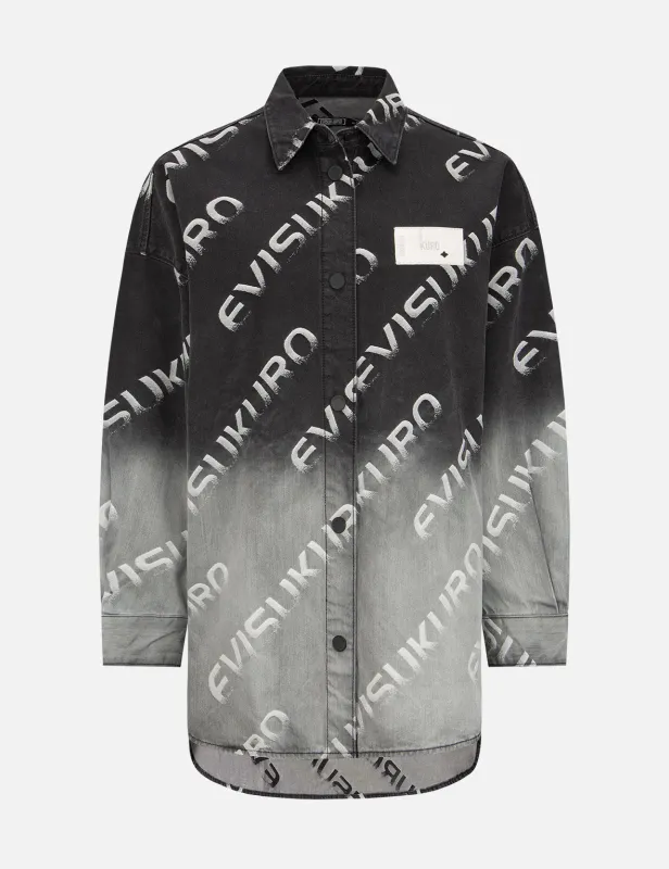 Degrade Oversize Logo Jacquard Shirt Jacket sold by Evisu