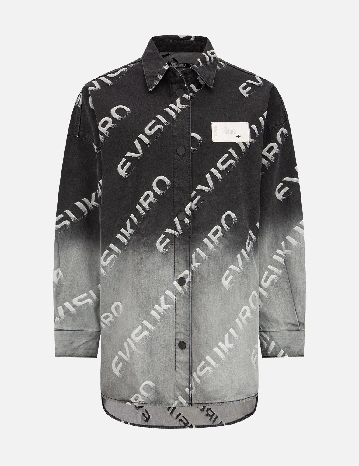 Degrade Oversize Logo Jacquard Shirt Jacket sold by Evisu