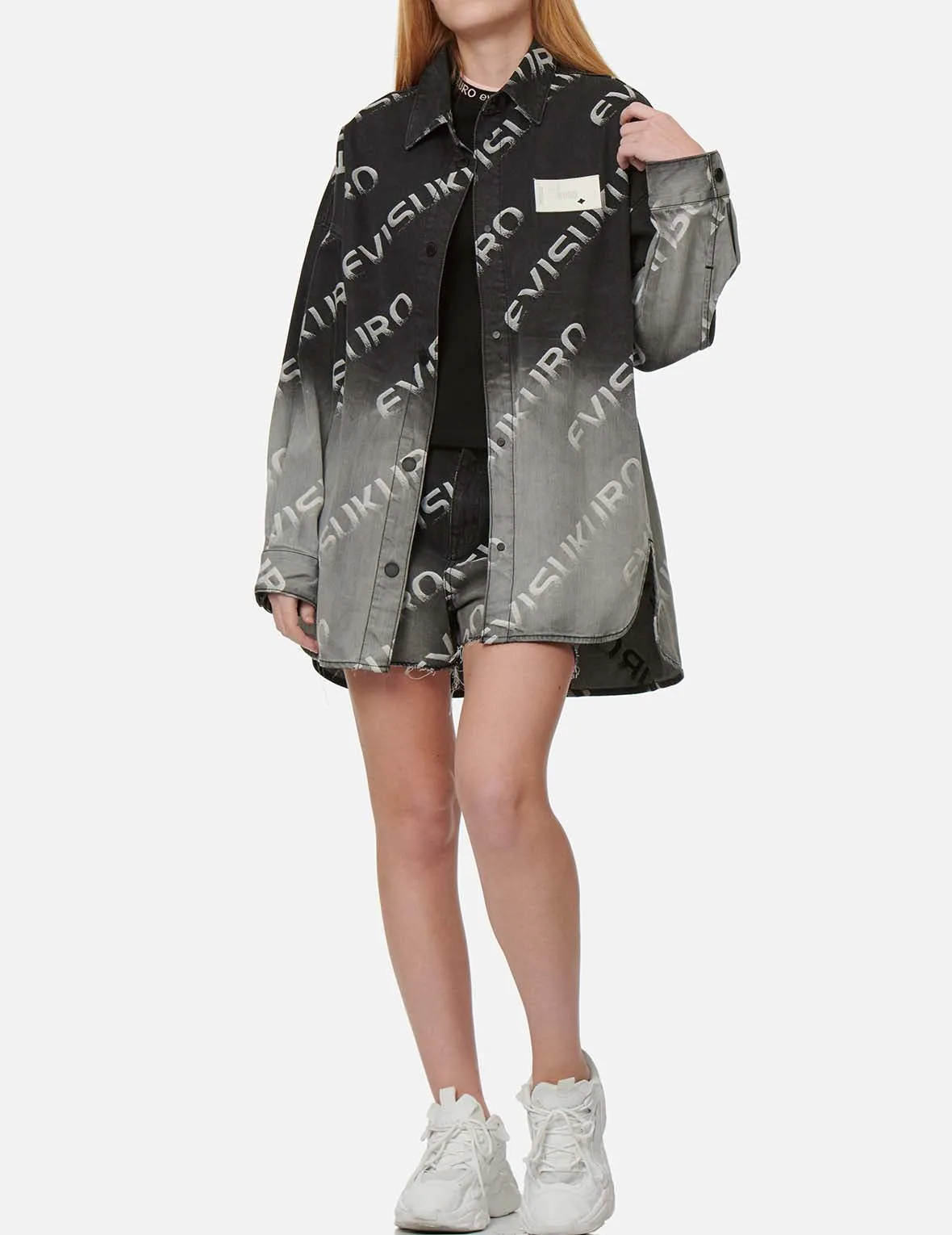 Degrade Oversize Logo Jacquard Shirt Jacket sold by Evisu product image thumbnail 5