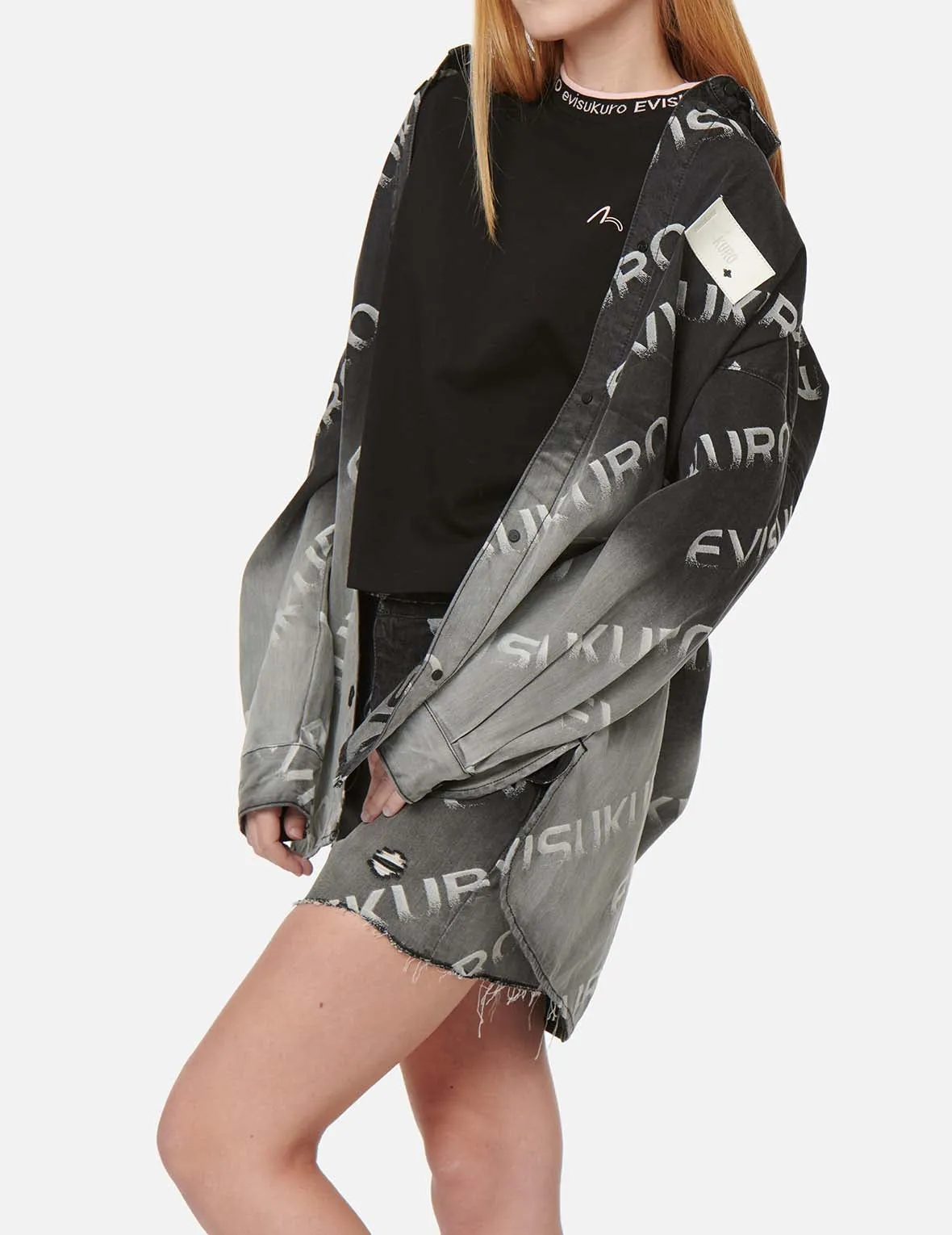 Degrade Oversize Logo Jacquard Shirt Jacket sold by Evisu product image thumbnail 3