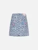 Allover Logo and Kamon print Relax Fit Denim Skirt sold by Evisu