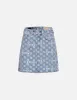 Allover Logo and Kamon print Relax Fit Denim Skirt sold by Evisu