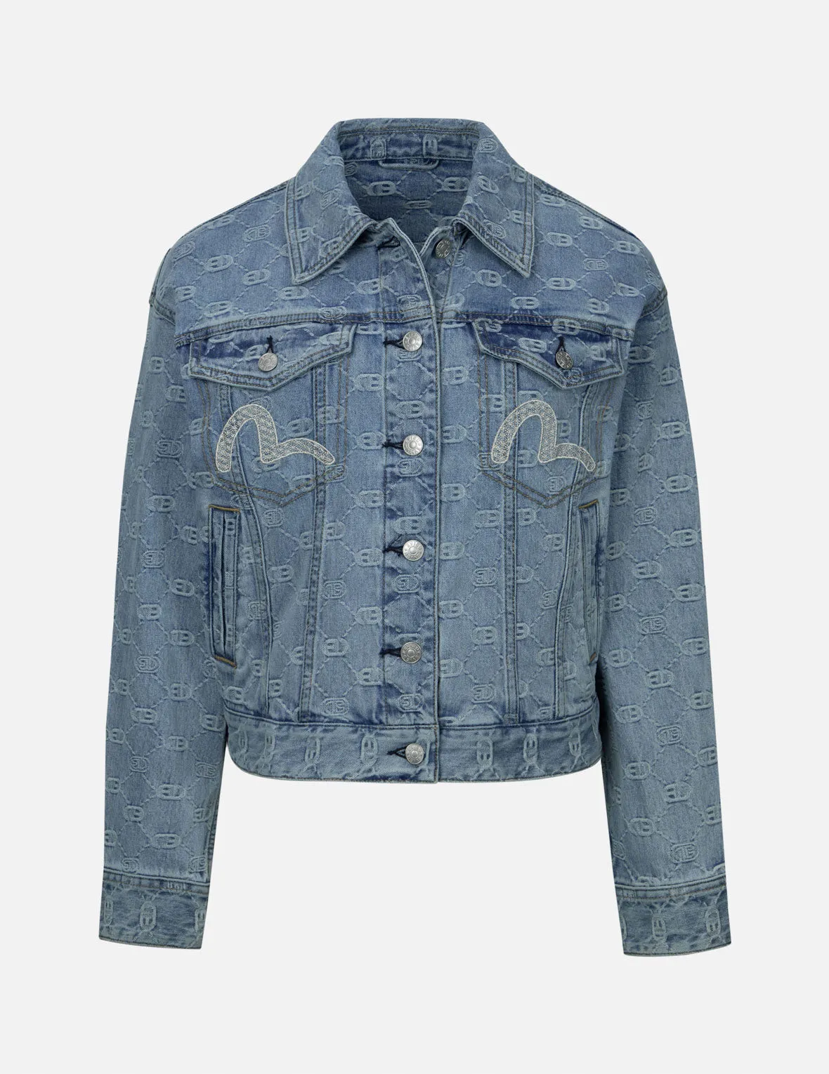 Allover Logo and Seagull Embroidery Loose Fit Denim Jacket sold by Evisu product image thumbnail 2
