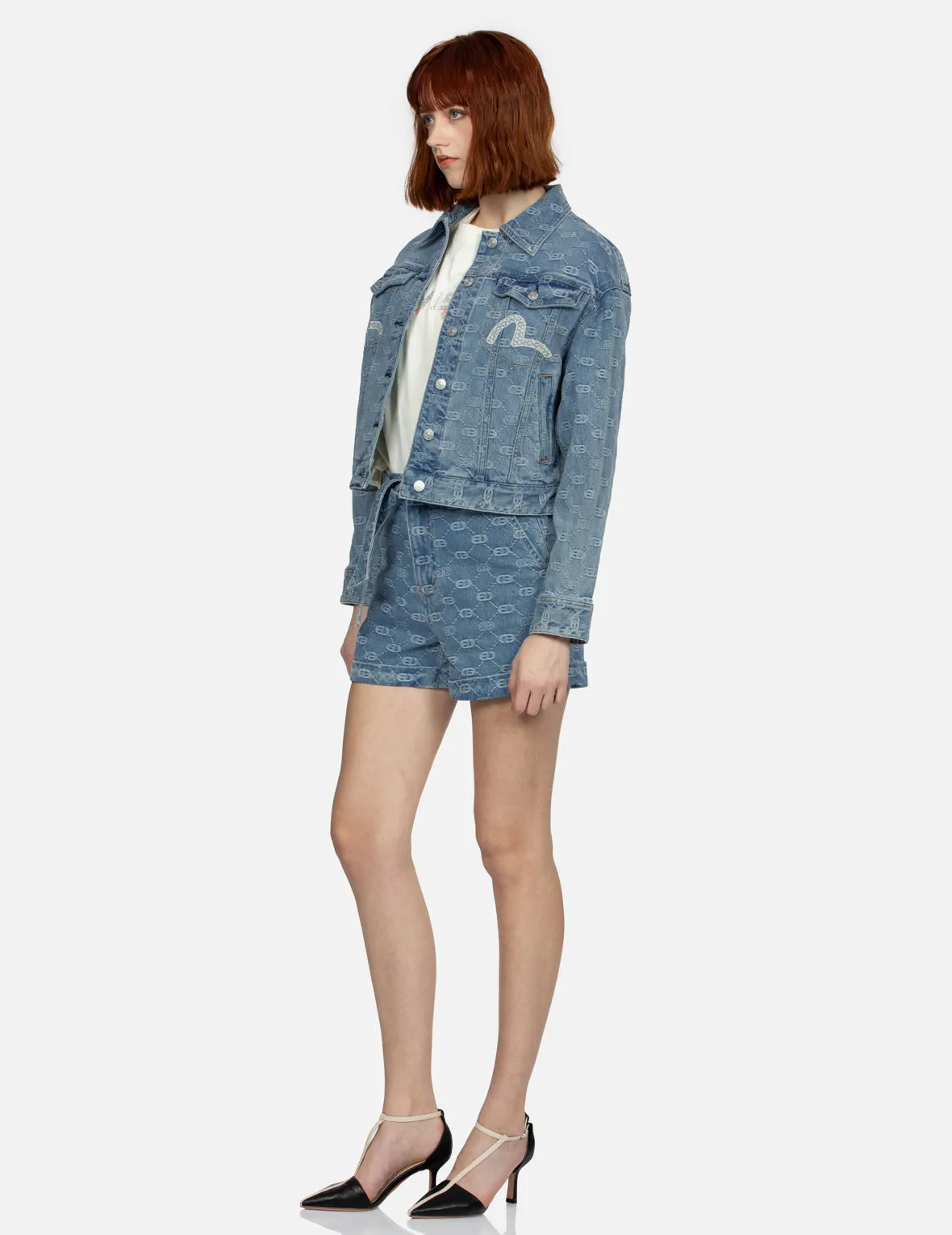 Allover Logo and Seagull Embroidery Loose Fit Denim Jacket sold by Evisu product image thumbnail 4