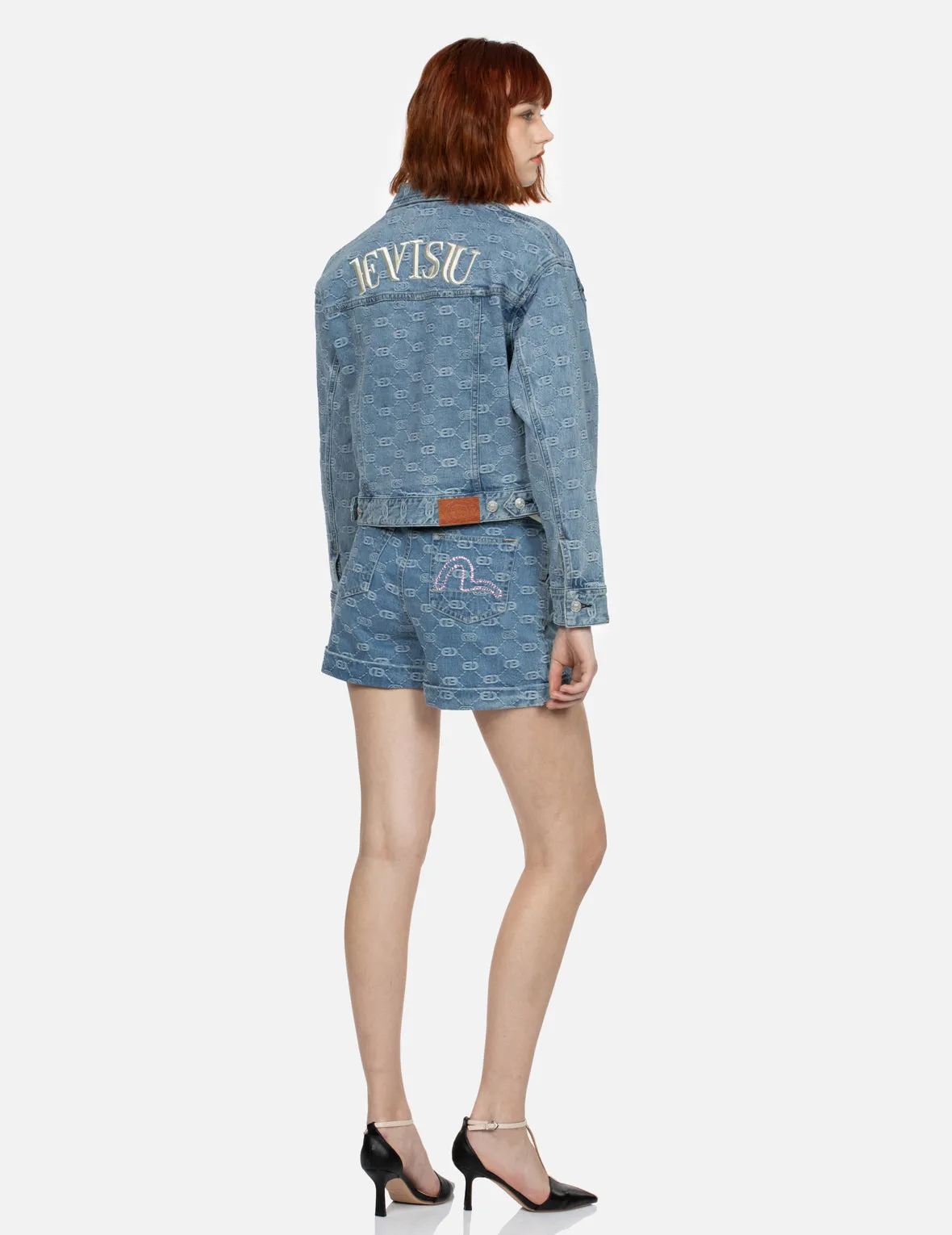 Allover Logo and Seagull Embroidery Loose Fit Denim Jacket sold by Evisu product image thumbnail 3