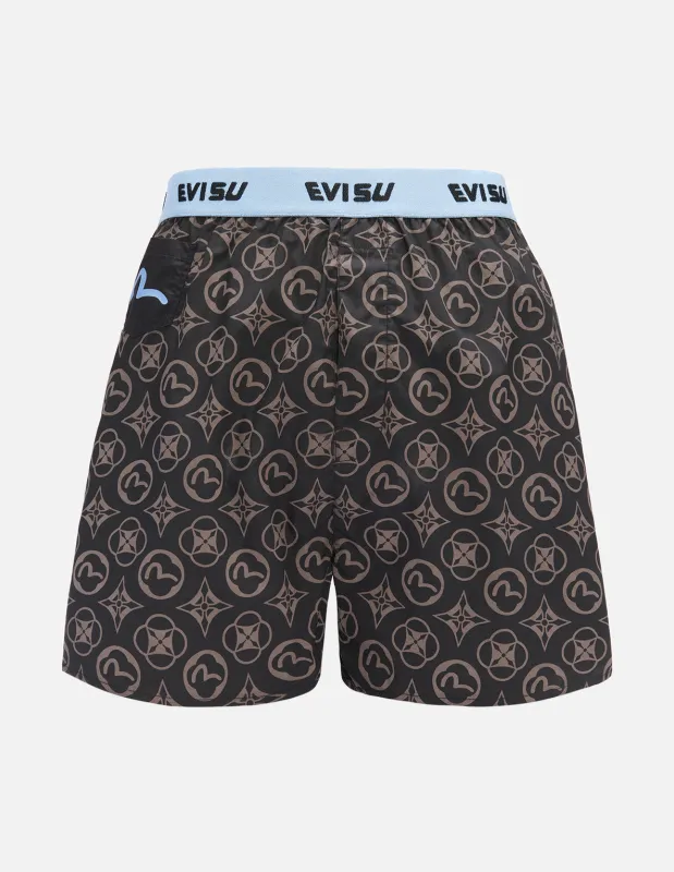 Allover Kamon and Seagull Print Boxer Shorts sold by Evisu