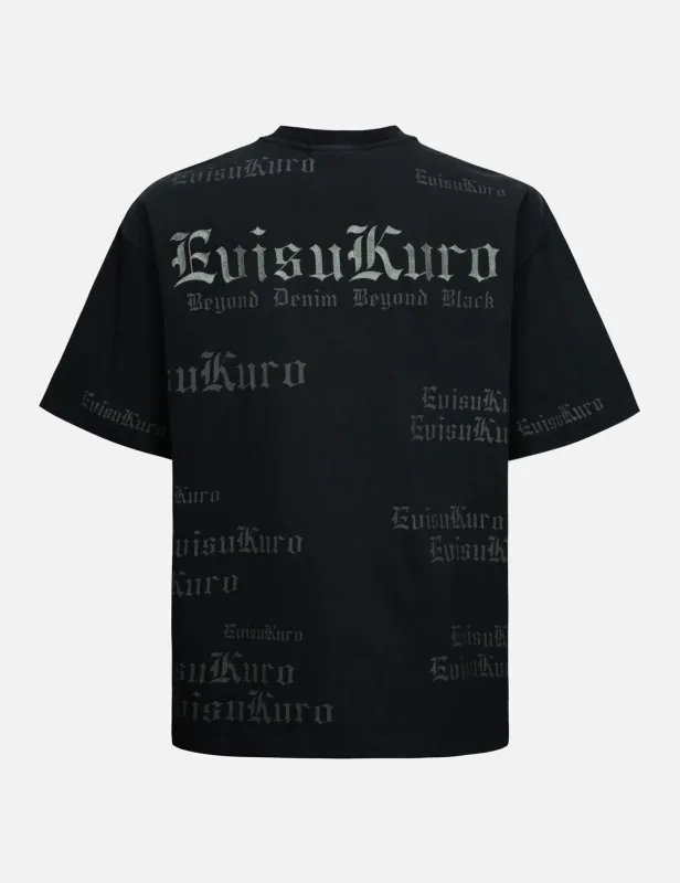 Allover Logo and Seagull Embroidery Loose Fit Pigment Dye T-Shirt sold by Evisu