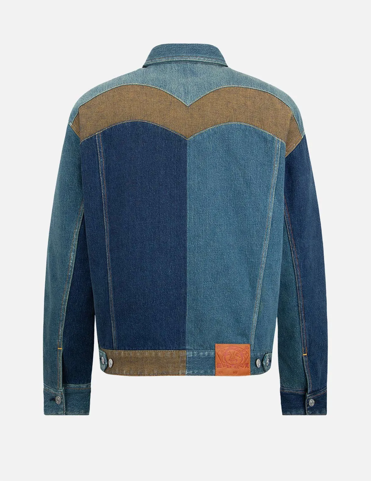 Deconstruction Fabric Blocking Denim Jacket sold by Evisu product image thumbnail 2