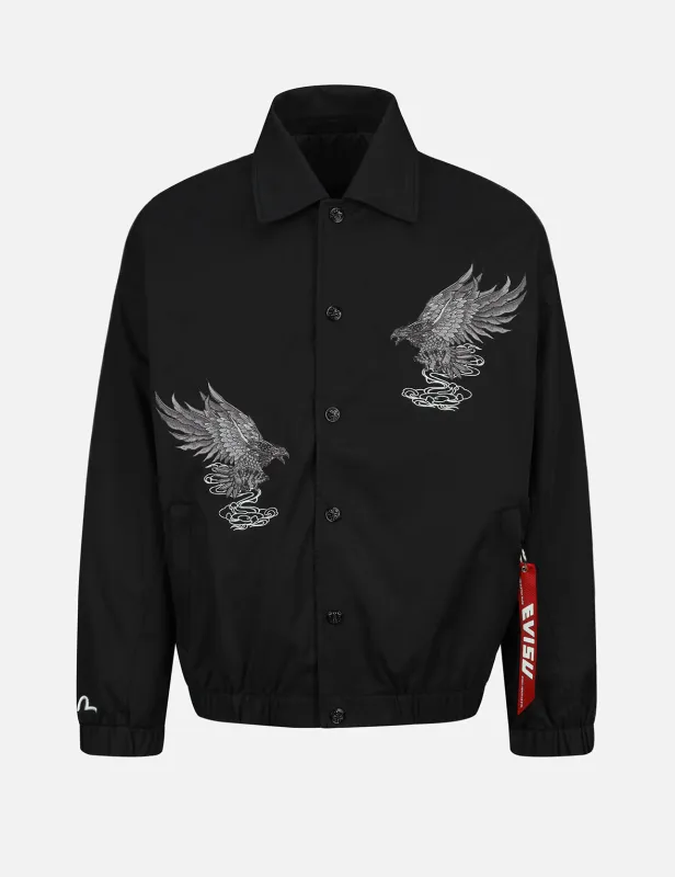 Eagle and Logo Embroidery Shirt Jacket sold by Evisu