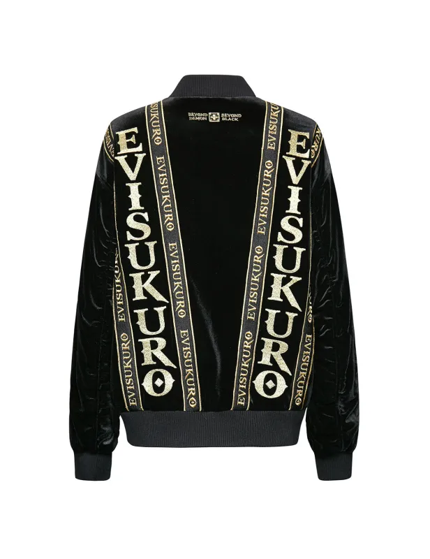 Logo Tape Padded Velvet Bomber Jacket sold by Evisu