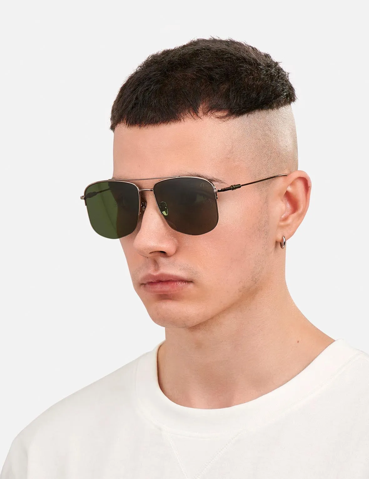 Double Bridge Metal Aviator Sunglasses sold by Evisu product image thumbnail 5