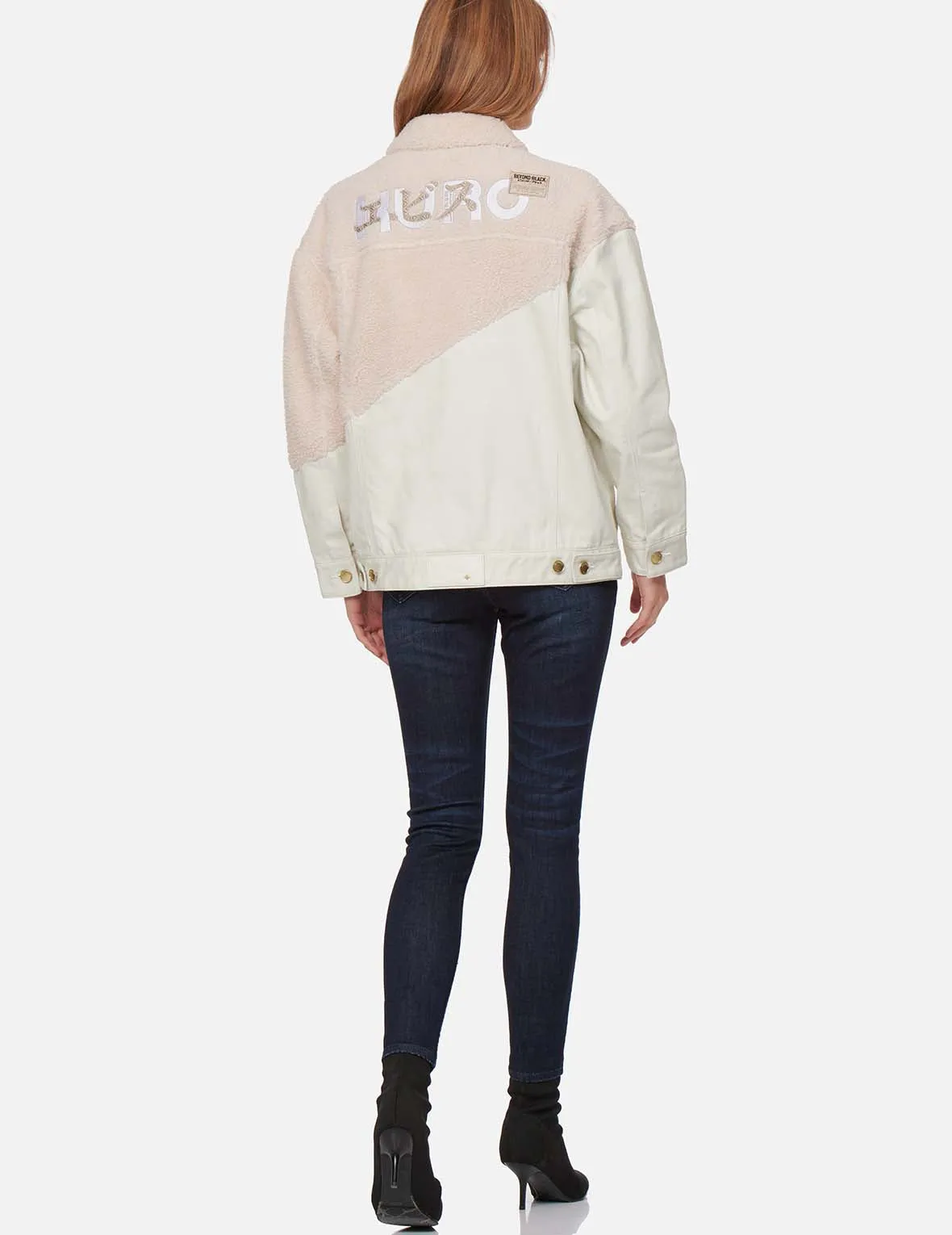 Fabric Blocking Sherpa Fleece Denim Jacket sold by Evisu product image thumbnail 5