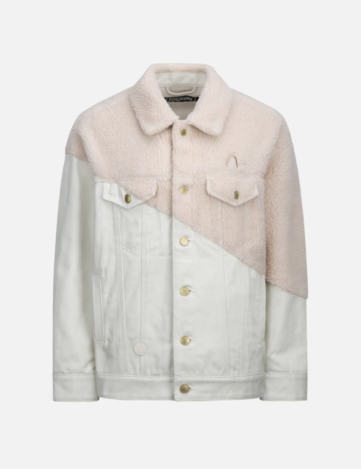 Fabric Blocking Sherpa Fleece Denim Jacket sold by Evisu product image thumbnail 2