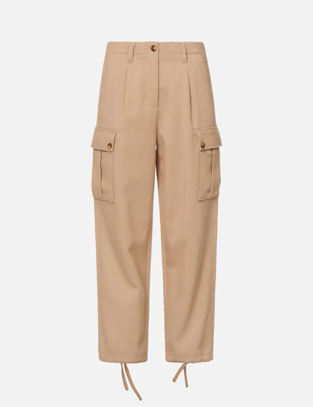Seagull Embroidered Cargo Twill Pants sold by Evisu