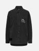 Kamon Glitter Print Oversize Denim Shirt Jacket sold by Evisu