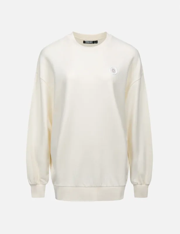 Kamon Glitter Print Oversize Sweatshirt sold by Evisu