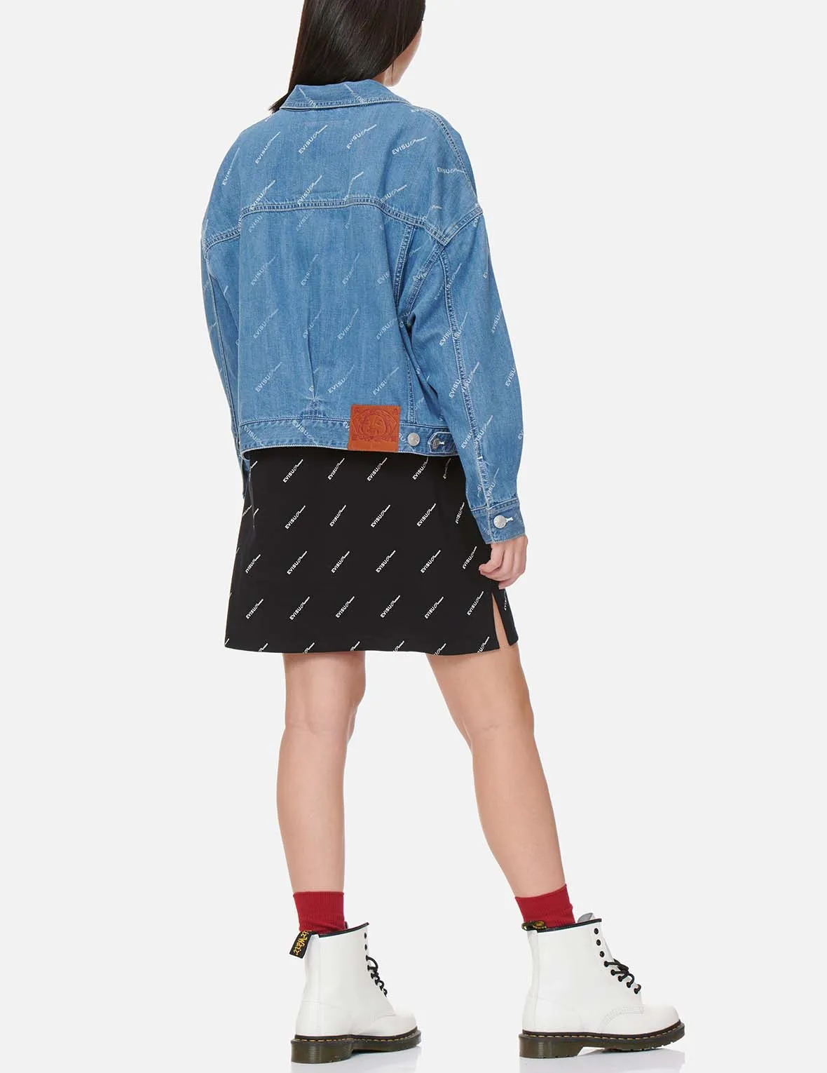 Sake Bottle Embroidered Monogram Print Denim Jacket sold by Evisu product image thumbnail 4