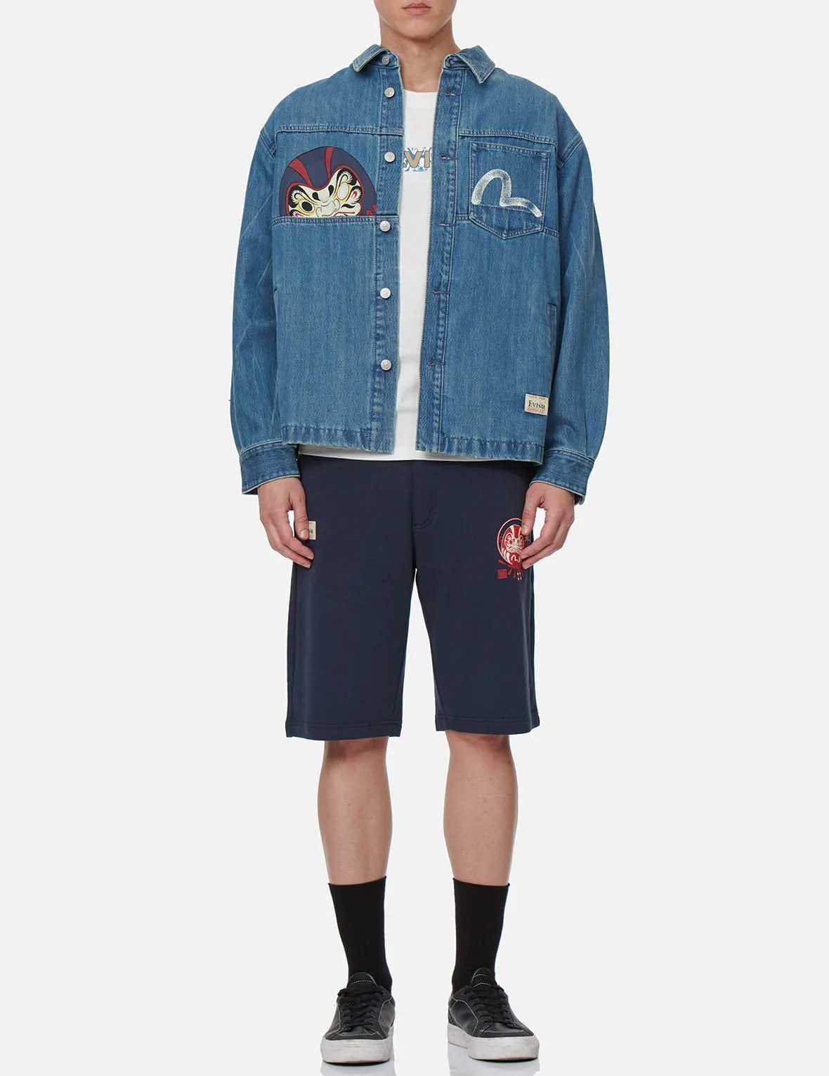 Vintage Daruma Print Denim Shirt Jacket sold by Evisu product image thumbnail 5