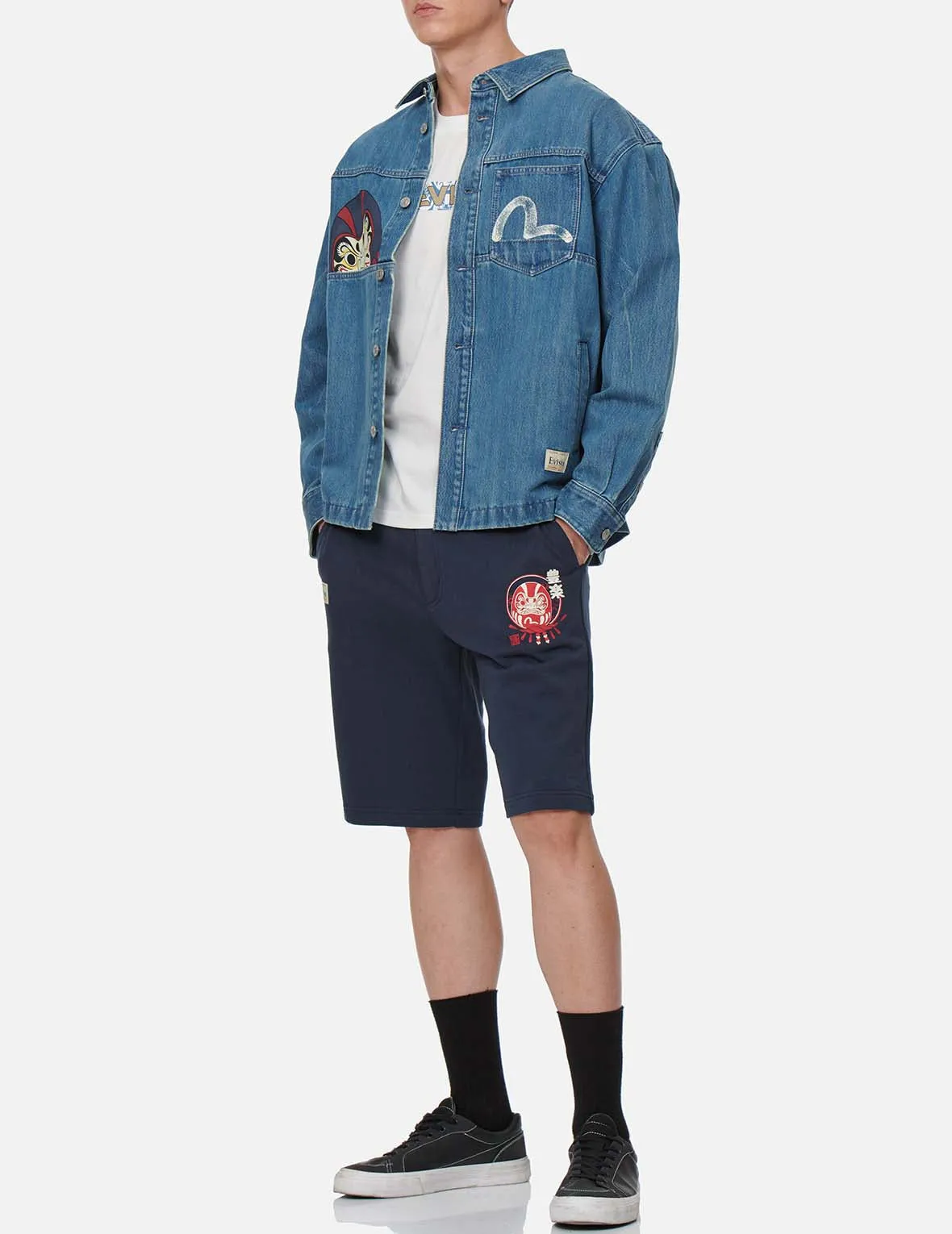 Vintage Daruma Print Denim Shirt Jacket sold by Evisu product image thumbnail 3