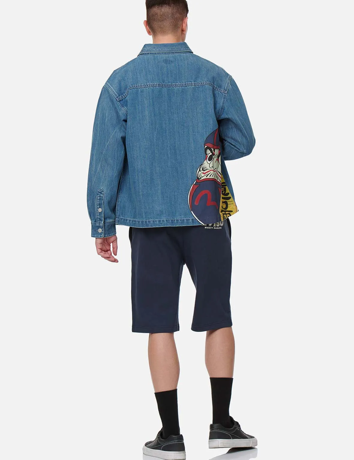 Vintage Daruma Print Denim Shirt Jacket sold by Evisu product image thumbnail 4