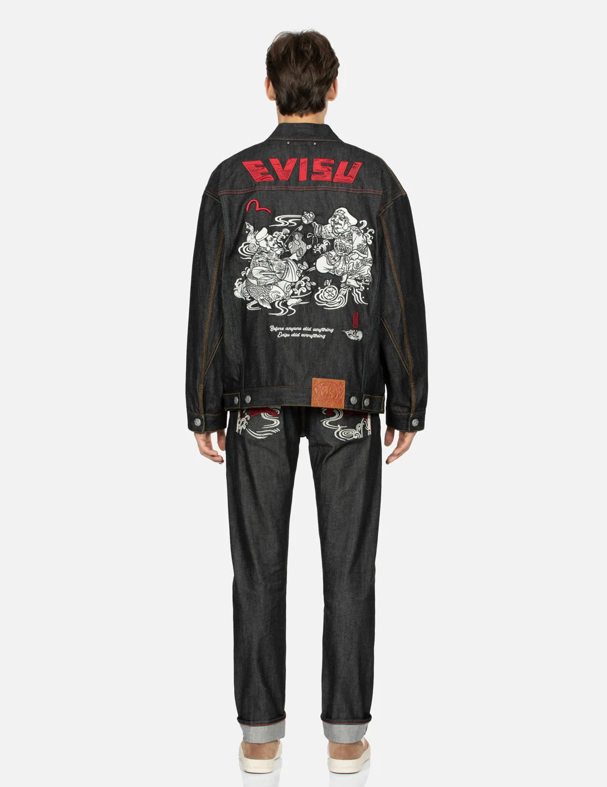 Two Gods Wealth Gathering Embroidery Loose Fit Kimono Denim Jacket sold by Evisu product image thumbnail 5