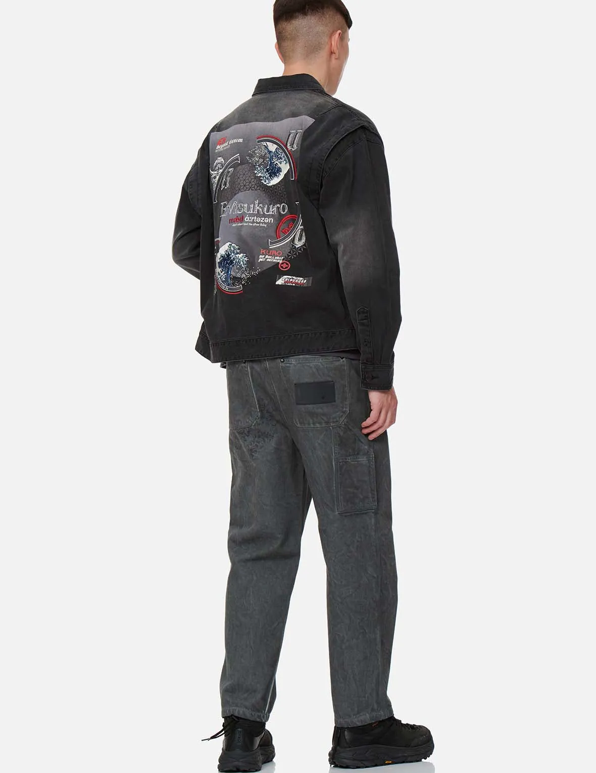 The Great Wave and Kamon Embroidery Denim Shirt Jacket sold by Evisu product image thumbnail 5