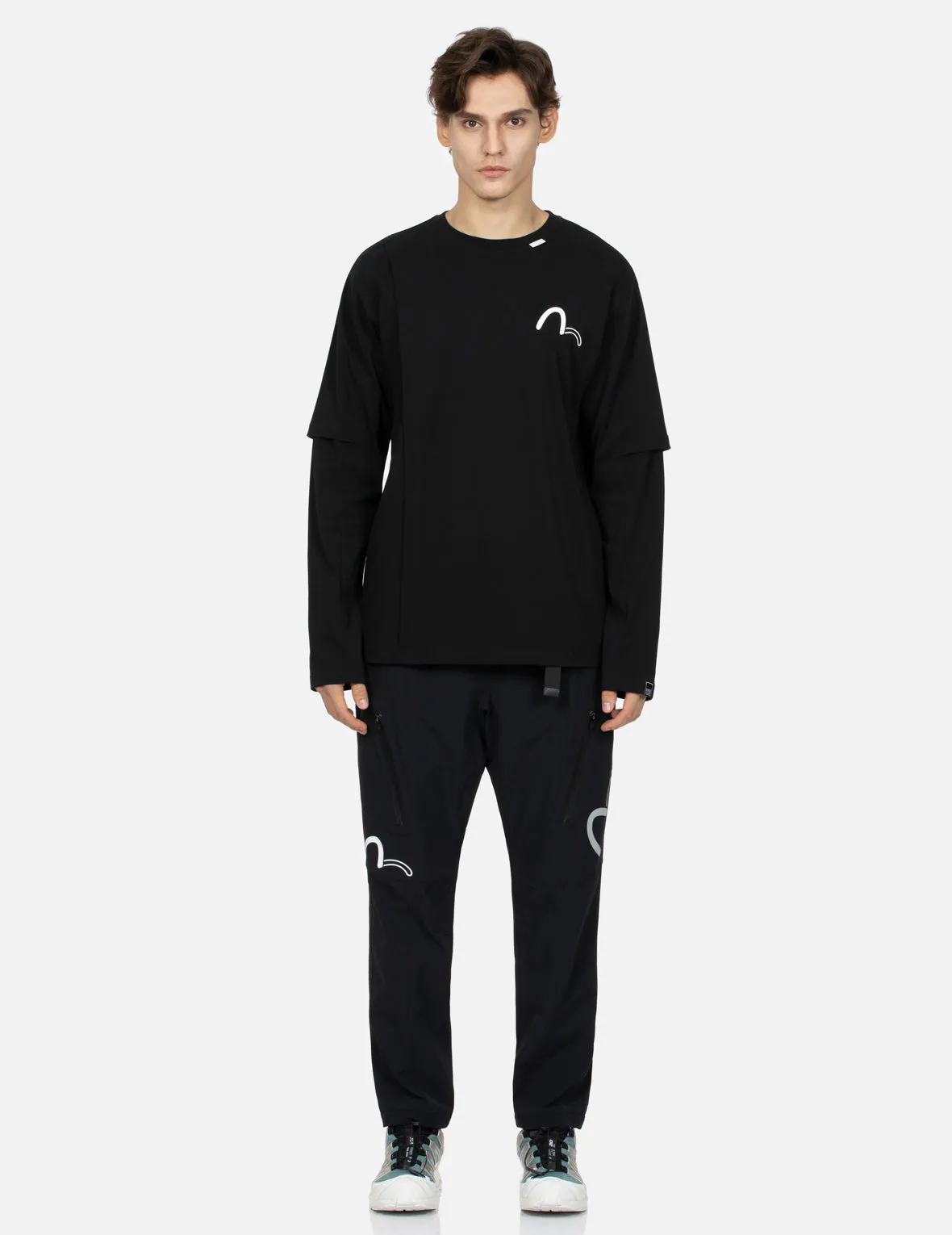 Seagull Print Panelled Regular Fit Jogger Pants sold by Evisu product image thumbnail 5