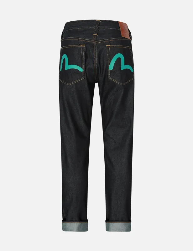 Seagull Print Carrot Fit Denim Jeans #2017 sold by Evisu