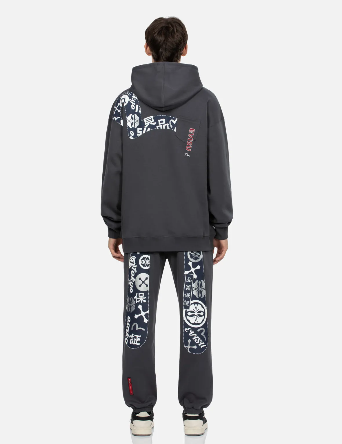 Seagull Print and Logo Embroidery Loose Fit Hoodie sold by Evisu product image thumbnail 5