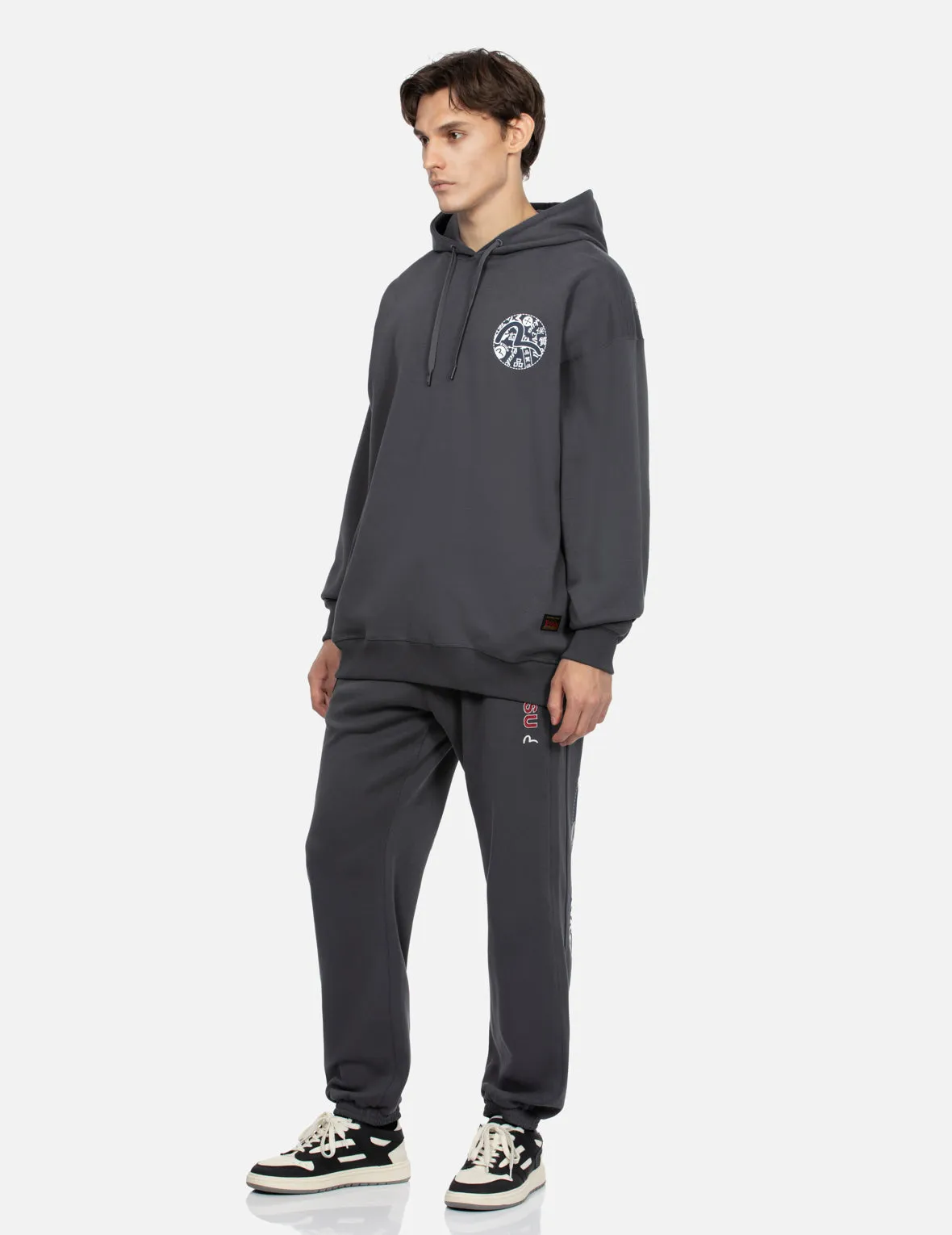 Seagull Print and Logo Embroidery Loose Fit Hoodie sold by Evisu product image thumbnail 4