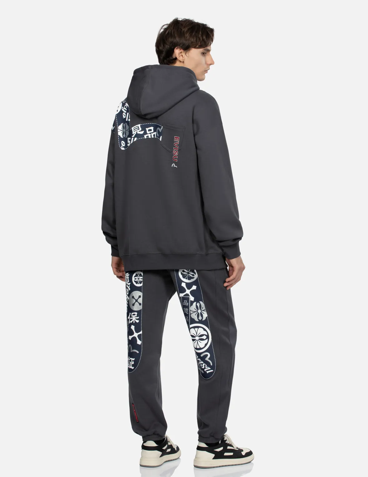 Seagull Print and Logo Embroidery Loose Fit Hoodie sold by Evisu product image thumbnail 3