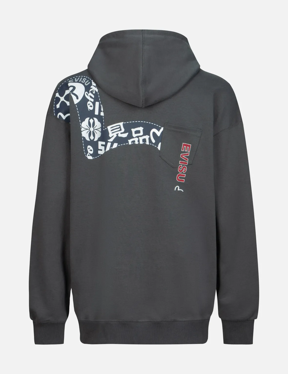 Seagull Print and Logo Embroidery Loose Fit Hoodie sold by Evisu