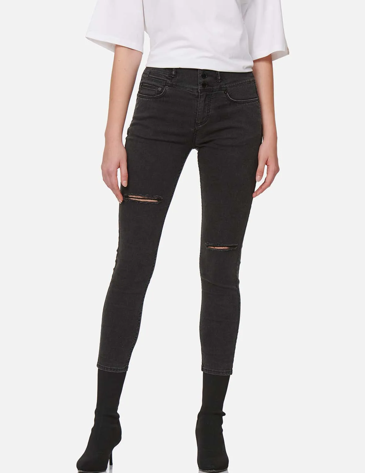 Seagull Embroidered Ripped Skinny Jeans sold by Evisu product image thumbnail 3