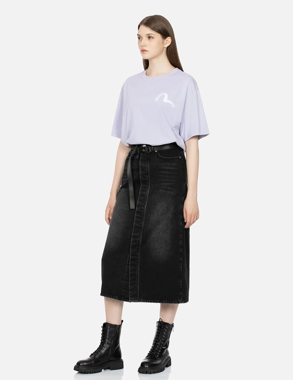 Seagull Appliqué Fashion Fit Denim Skirt sold by Evisu product image thumbnail 4
