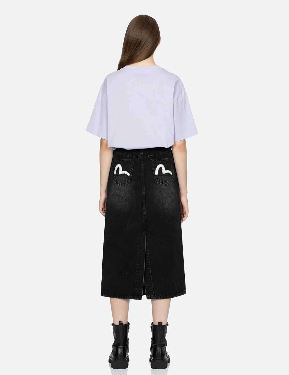 Seagull Appliqué Fashion Fit Denim Skirt sold by Evisu product image thumbnail 5
