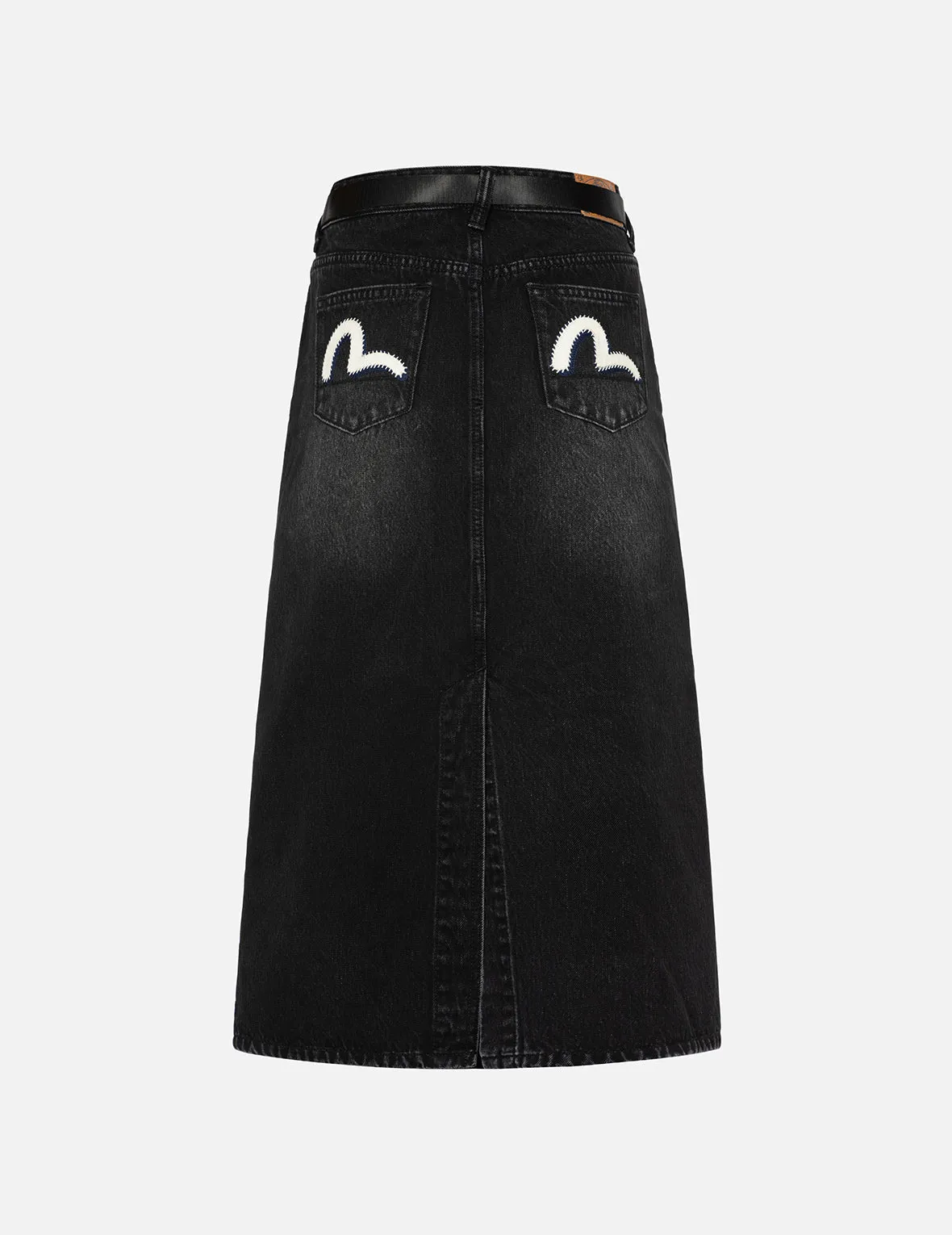 Seagull Appliqué Fashion Fit Denim Skirt sold by Evisu