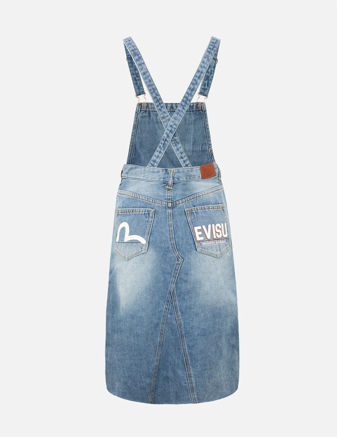 Seagull and Logo Print Denim Dungaree Dress sold by Evisu product image thumbnail 2