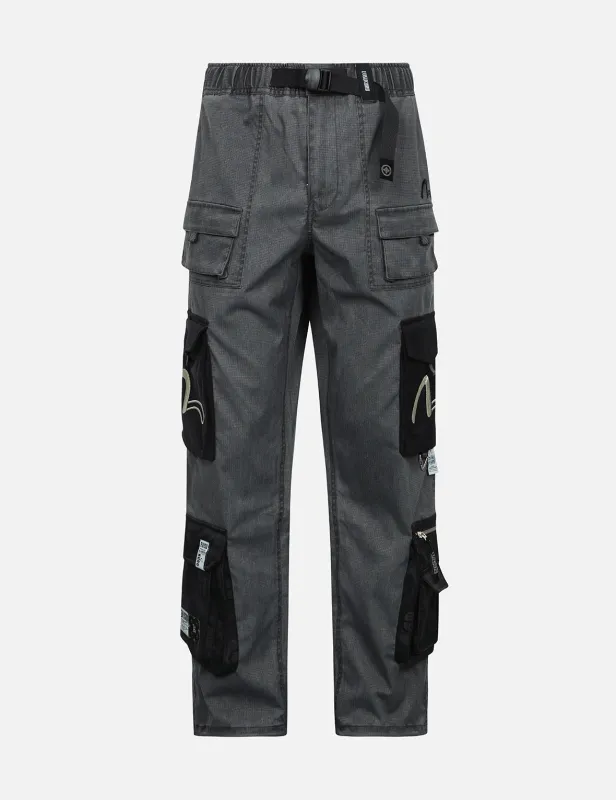 Pigment Dyed Monogram Pockets Loose Fit Joggers sold by Evisu