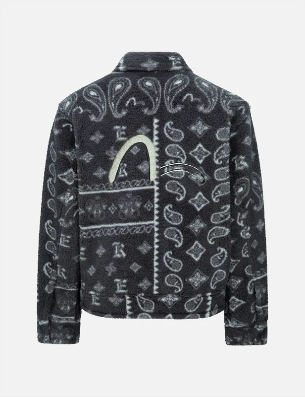 Paisley Jacquard Fleece Relaxed Fit Jacket sold by Evisu