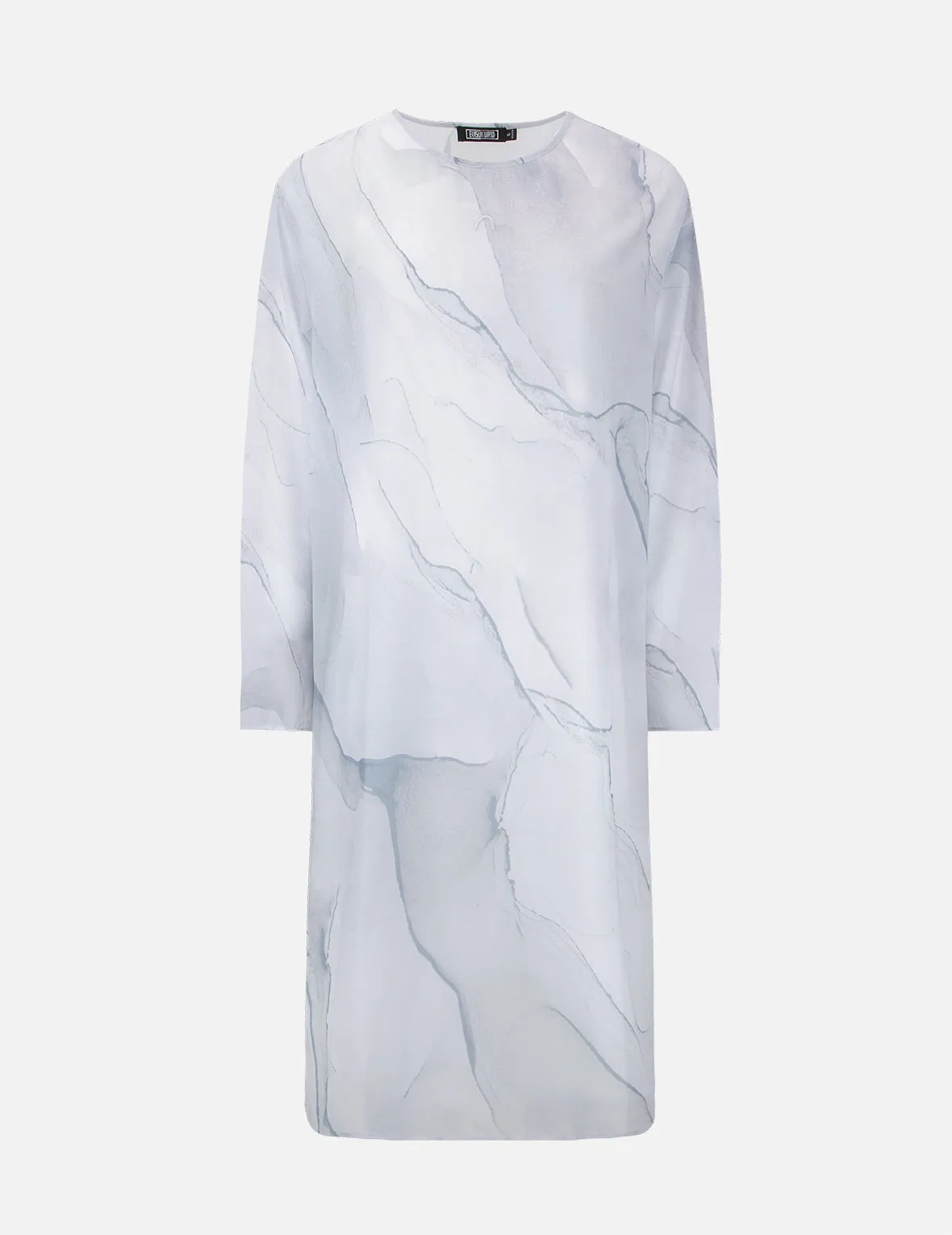 Marble-pattern Print Mesh Dress (with Inner Dress) sold by Evisu