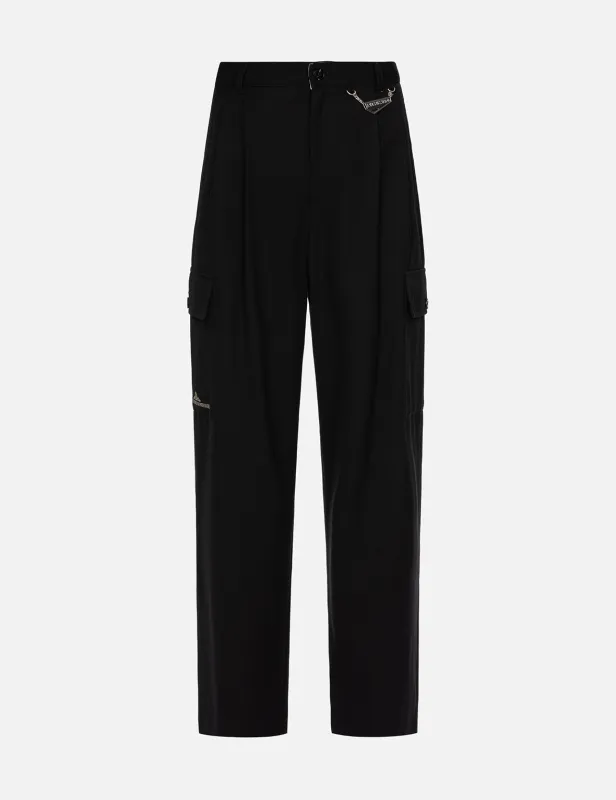 Logo Embossed Metal Plate Wide Leg Pants sold by Evisu
