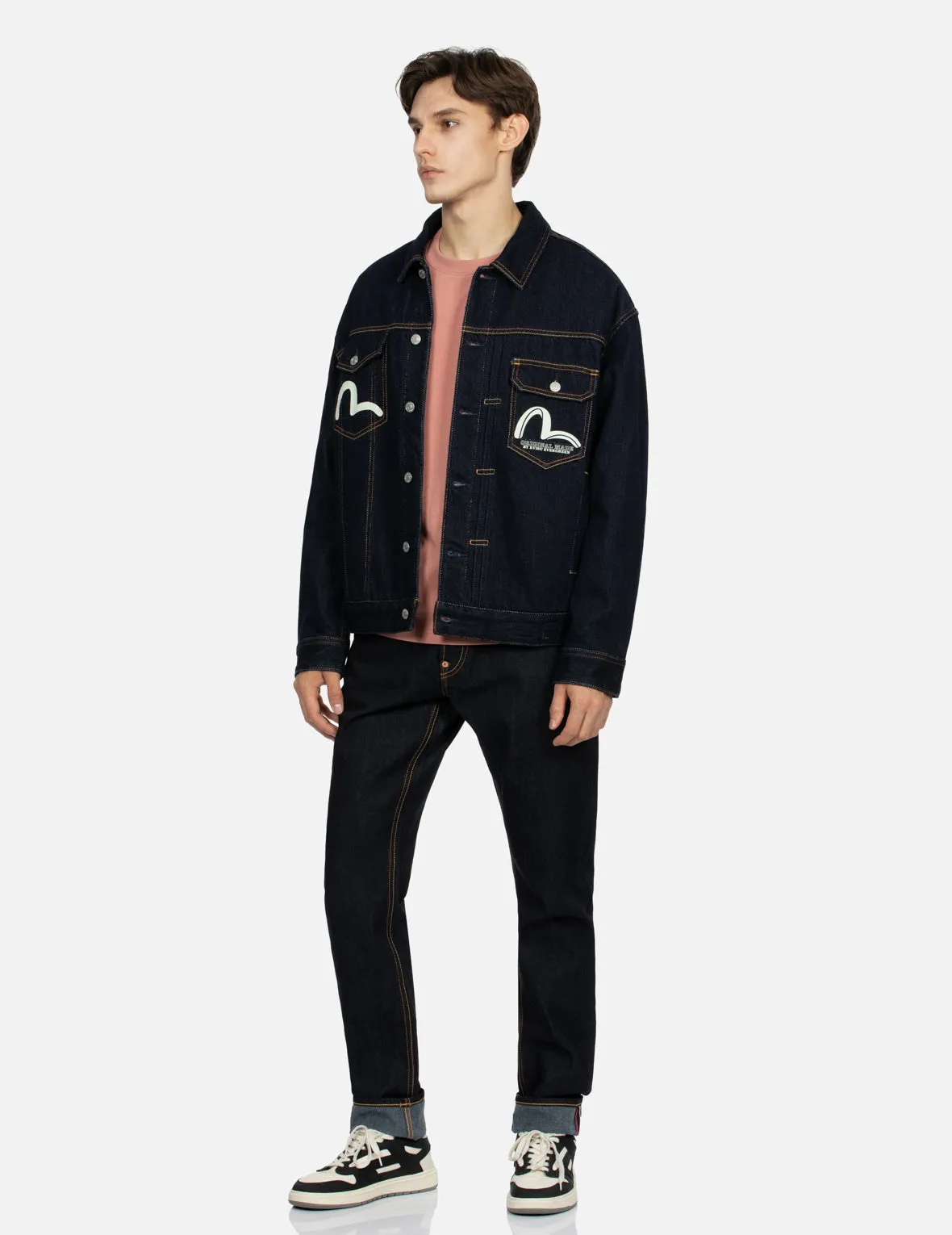 Logo and Seagull Print Loose Fit Denim Jacket sold by Evisu product image thumbnail 4