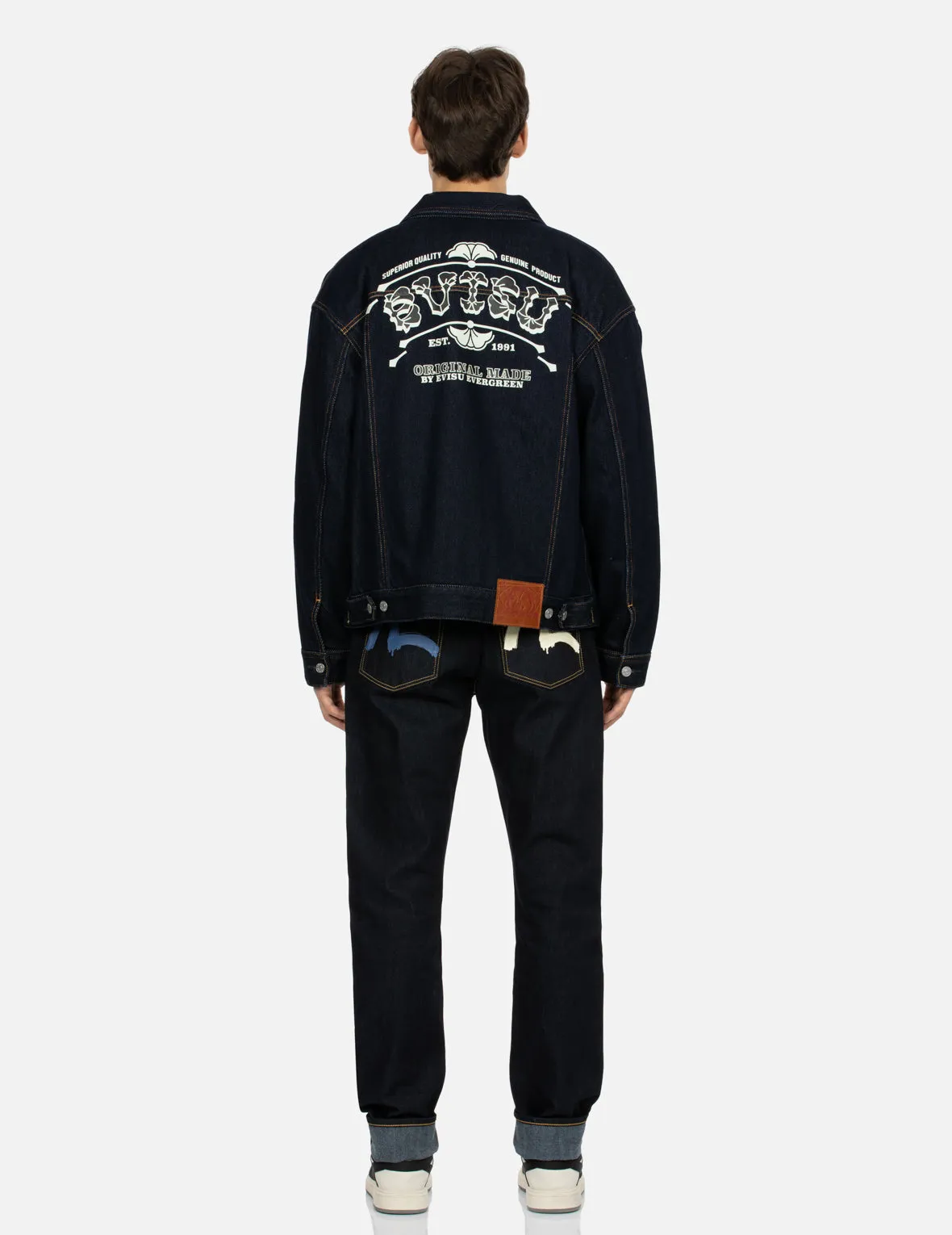 Logo and Seagull Print Loose Fit Denim Jacket sold by Evisu product image thumbnail 5