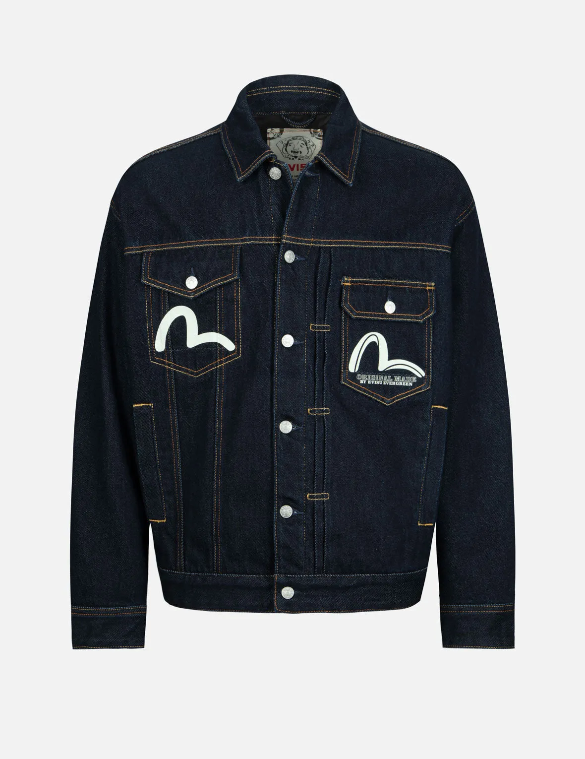 Logo and Seagull Print Loose Fit Denim Jacket sold by Evisu product image thumbnail 2