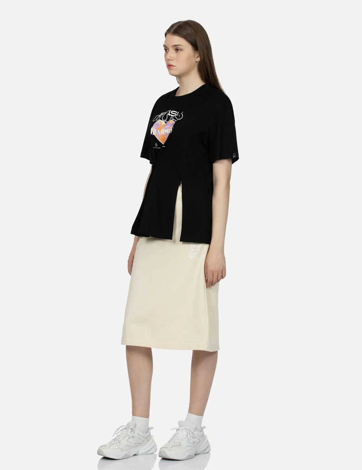 Logo and Heart Print Cut-out Relaxed Fit T-shirt sold by Evisu product image thumbnail 3